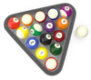 Pool balls with triangular rack